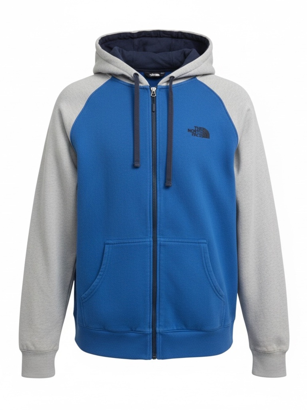 The North Face Blue and Light Gray Full-Zip Fleece Hoodie